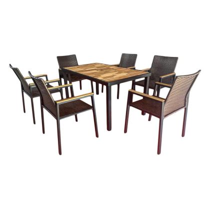 Фотьойл Ирма в светло син цвят дамаска с размери 73х77х82см