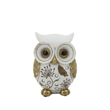 ДЕКОРАТИВНА ФИГУРКА НА БУХАЛ С РИСУЛКИ И КАМЪНИ - 10x7.5x13.5см 48/KIB