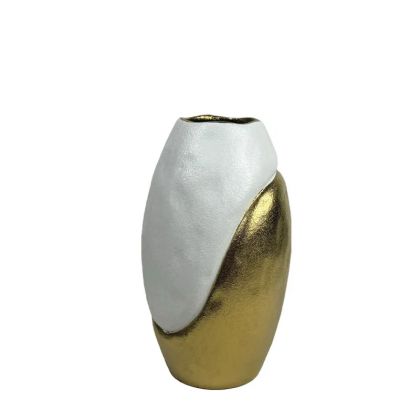 КЕРАМИЧНА ВАЗА БЯЛА/ЗЛАТНА EMBODIMENTS ДВОЙНА МАЛКА - 30,5 см 1/6KIB