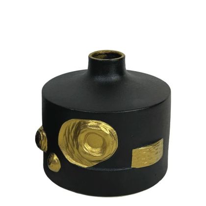 Кръгла табуретка New Lux в черен цвят с размери 46х46х43см