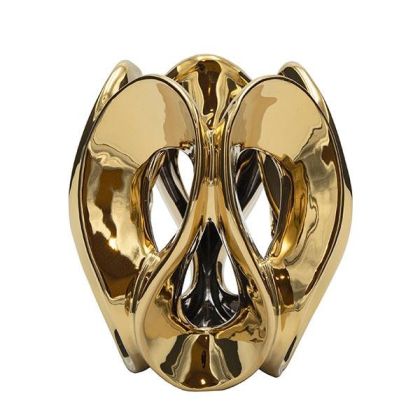 ДЕКОРАТИВНА ФИГУРА НА МАСА FL8001 ЕЛЕН ЦВЯТ ЧЕРНО ЗЛАТО 13x8x29cm