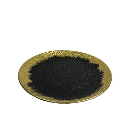 Декорация за маса Топка в цвят злато с черна дървена основа с размери 14х14х16см