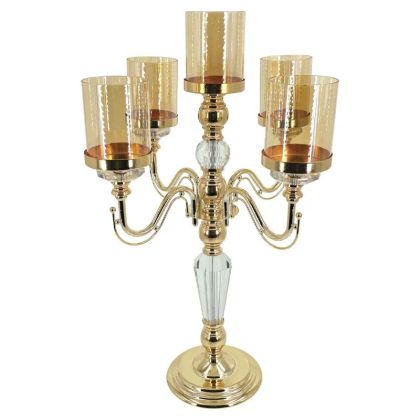 Декорация за маса Топка в цвят сребрист никел с черна дървена основа с размери 19х19х21см