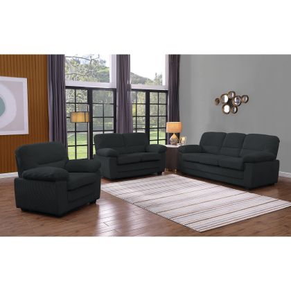 КОМПЛЕКТ ЗА ДНЕВНА VEGAS - ФОТЬОЙЛ-2-3-МЕСТЕН, ТЪМНОСИВ КАДИФЕН ПЛАТ