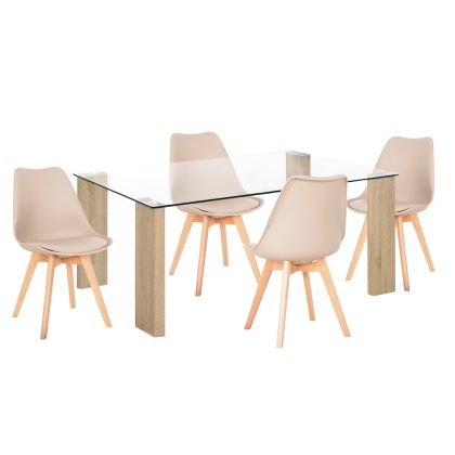 Фотьойл Агнес в бежов цвят дамаска с размери 66х73х77см