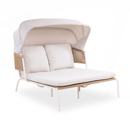 КУШЕТА С ПАЛАТКА SANCTUM SM6404.01 АЛУМИНИЙ ЦВЯТ СЛОНОВА КОСТ - БЕЖОВА РАКИТА - БЯЛА ПАЛАТКА 146X168X80В