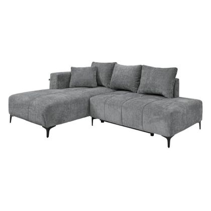 РАЗТЕГАТЕЛЕН ДИВАН JASPER ЛЯВ ЪГЪЛ, ПЛАТ, СИВ ЦВЯТ, 255X170X90СМ