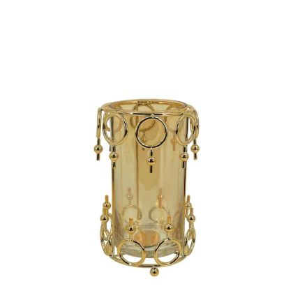 ВАЗА ЗА МАСА Зебра ЦВЯТ ЧЕРНО-ЗЛАТНО 21.5x13x25.5cm