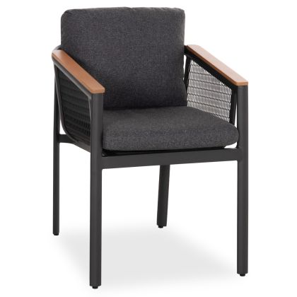 ТРАПЕЗЕН СТОЛ ZEFYR SM6500.01 ТЪМНОСИВ АЛУМИНИЙ - МРЕЖЕСТ ПЛАТ 56.5X60.5X71.5H