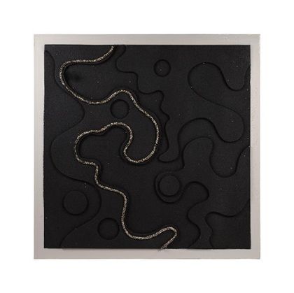 3d abstract painting with circles black 100x3x100cm
