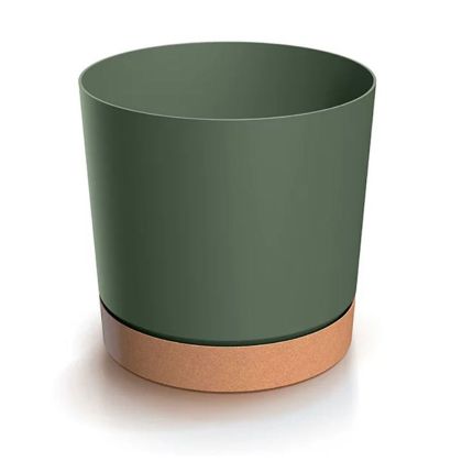 TUBO PM ПЛАСТМАСОВА САКСИЯ В МАСЛИНЕНО ЗЕЛЕН ЦВЯТ, 13X13 СМ