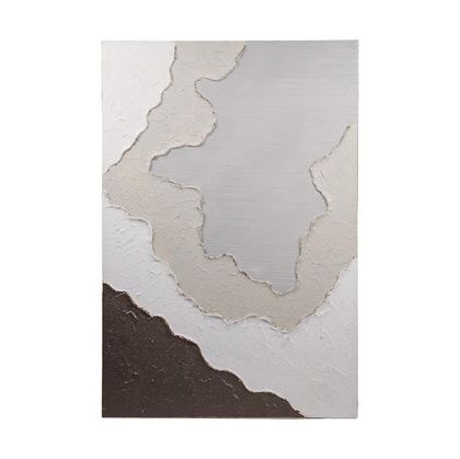 Abstract painting brown-white-light blue 80x3x120cm