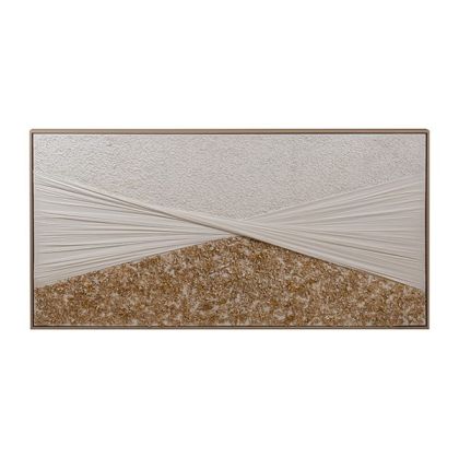Abstract painting white-gold 122x4.5x62cm
