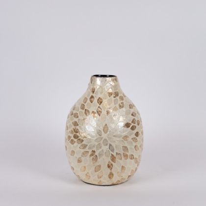 Vase beige - iridescent white 25x34cm