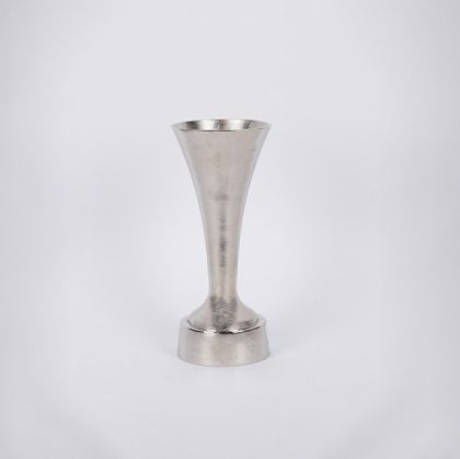 Vase metallic silver 15x15.5x36cm