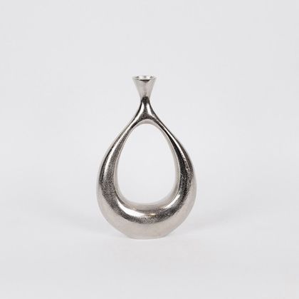 Vase metallic silver 23.5x8x36cm