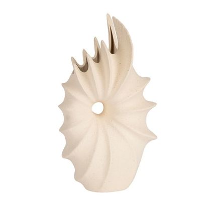 Vase with ceramic shell, beige 15.5x11.8x27cm