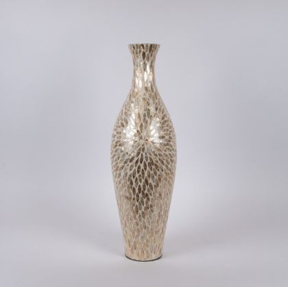 Vase, iridescent white, 19x63 cm