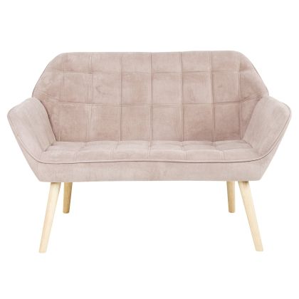 Alma two-seater sofa - natural, light brown suede fabric, K/d