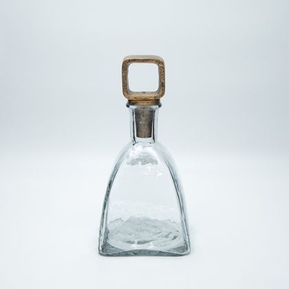 Decanter glass-metal silver 25χ12cm