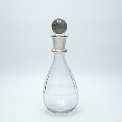 Decanter glass-metal silver 28x10.5cm