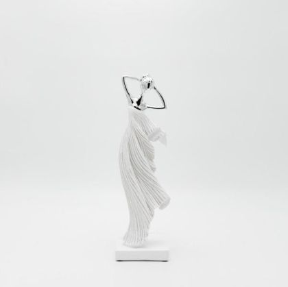 Decorative sculpture woman silver 9.5x6.5x32cm