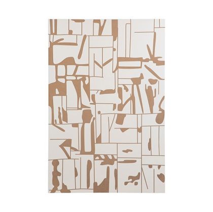 Wooden abstract painting - light brown 60x4x90cm