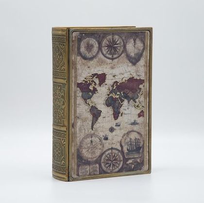 Wooden book box, brown, 20x6.8x30cm