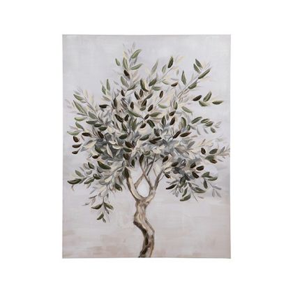 Painting tree green - brown - beige 60x3.5x80cm