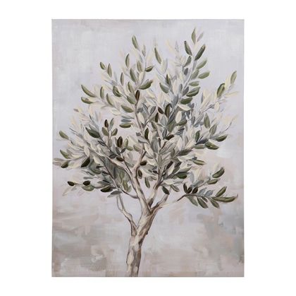 Painting tree green - brown - beige 60x3.5x80cm