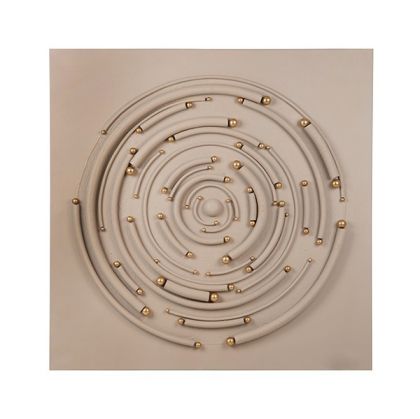 Painting labyrinth white - gold 100x3.5x100cm