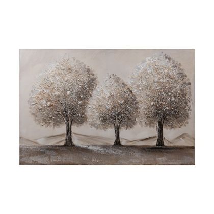 Painting 3 trees brown-white-silver 60x3x90cm