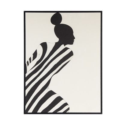 Canvas painting white - black 30x2x40cm