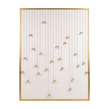 Canvas painting, white - gold, 90x3.5x120cm