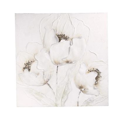 Painting flowers white-brown 80x3x80cm