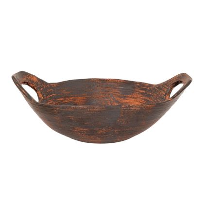 BROWN CERAMIC PLATE 37.5X34X15CM