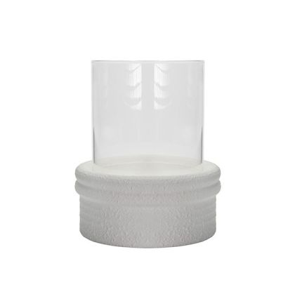 Ceramic candlestick white 16.5x16.5x18cm