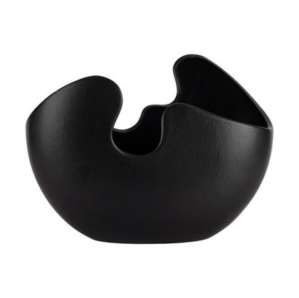 Ceramic pot black 22.8x11.8x17.2