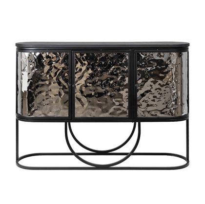 Console metallic black - silver 122x32x89cm