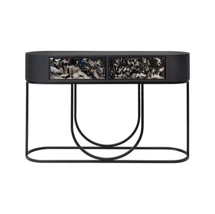 Console metallic black - silver 50x30x55cm