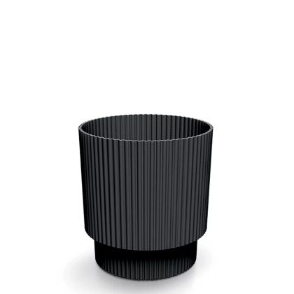 ROUND PLASTIC FLOWER POT WITH WOODEN CHARCOALS