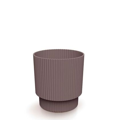 ROUND PLASTIC FLOWER POT WITH MARSALA MILLI