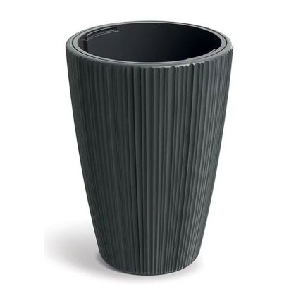 ROUND DARK GREY PLASTIC FLOWER POT ORO D40X55 CM
