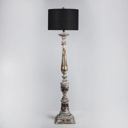 Polyresin lantern black and white 42x159cm