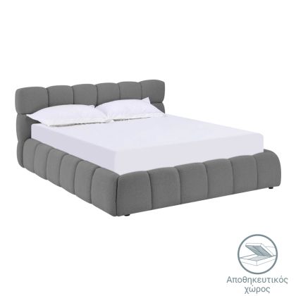 Jeby dark gray fabric bed with storage space 160x200cm