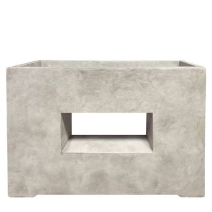 Lightweight cement box, beige, rectangular with hole - 75x28x53.5 cm