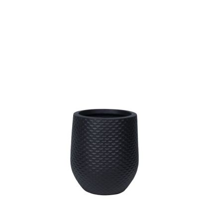 Small fiberglass pot, floating, black, floating - Φ28x32cm