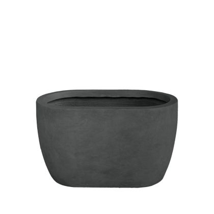Small pot made of lightweight black cement, rectangular - 58x34x32cm