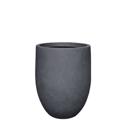 Small cylindrical lightweight cement-carbon flowerpot - Φ43x55cm