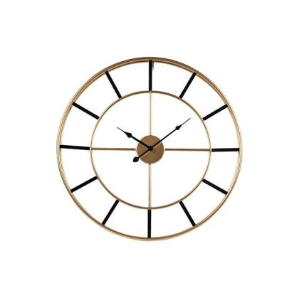 Metal wall clock gold-black 60x4x60cm